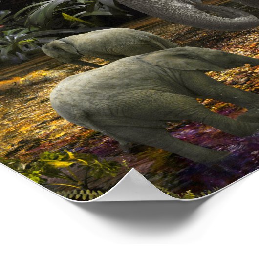 象ファミリー雨林パーティー ポスター (角)