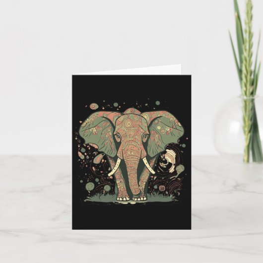 象ファンのスタイリッシュアート Save The Elephants カード (正面)