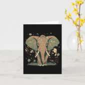 象ファンのスタイリッシュアート Save The Elephants カード (黄色い花)