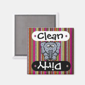 象ファンキー円モザイク付きストライプ マグネット (正面/裏面)