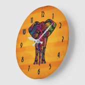 象ファンシーイラストレーション – 装飾模様 ラージ壁時計 (傾斜)