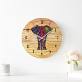 象ファンシーイラストレーション – 装飾模様 ラージ壁時計 (ホーム)