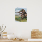 象フィッシャーマン魚釣りイラストレーション ポスター (キッチン)