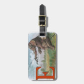 象フィッシャーマン魚釣りイラストレーション ラゲッジタグ (正面縦)