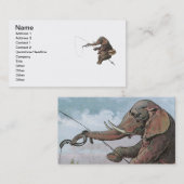 象フィッシャーマン魚釣りイラストレーション 名刺 (正面/裏面)