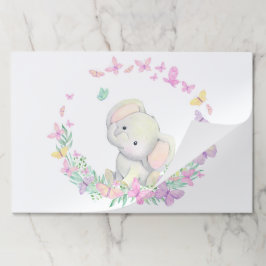 象フローラシャワー誕生日紙ランチョンマット ペーパーパッド