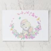 象フローラシャワー誕生日紙ランチョンマット ペーパーパッド (正面)