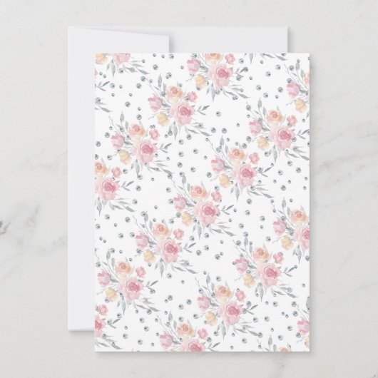 象フローラダイヤモンドガールベビーシャワー 招待状 (裏面)