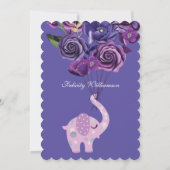 象フローラバルーン赤ちゃんシャワー招待状 招待状 (裏面)