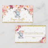 象フローラベビーシャワーおむつラッフルチケットE エンクロージャーカード (正面/裏面)