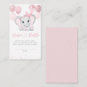 象フローラベビーシャワーおむつラッフル エンクロージャーカード (正面/裏面)