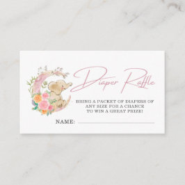 象フローラムーンベビーシャワーおむつラッフル エンクロージャーカード