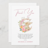 象フローラムーンベビーシャワーサンキューカード 招待状 (正面/裏面)