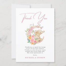 象フローラムーンベビーシャワーサンキューカード 招待状