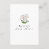 象フローラモダン赤ちゃんシャワーベビー本 エンクロージャーカード (裏面)