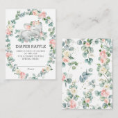 象フローラユーカリ緑おむつラッフル エンクロージャーカード (正面/裏面)