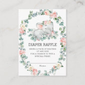 象フローラユーカリ緑おむつラッフル エンクロージャーカード (正面)