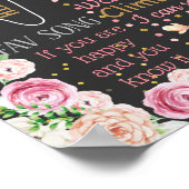 象フローラ最初の誕生日ボード記号 ポスター (角)