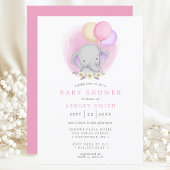 象フローラ風船水彩赤ちゃんシャワー 招待状