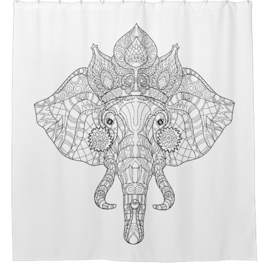 象ヘッドZendoodle シャワーカーテン (正面)