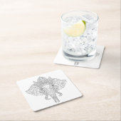 象ヘッドZendoodle スクエアペーパーコースター (インサイチュ)