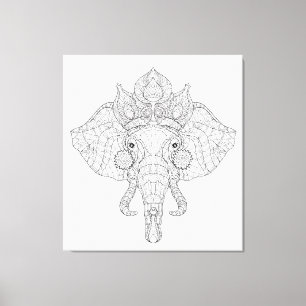 象ヘッドZendoodle 6 キャンバスプリント