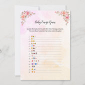 象ベビシャワーベビー絵文字ゲームカード 招待状 (正面)