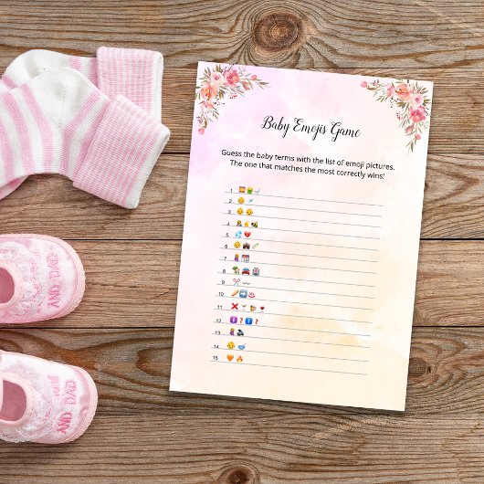 象ベビシャワーベビー絵文字ゲームカード 招待状