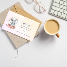 象ベビーおむつラッフル エンクロージャーカード