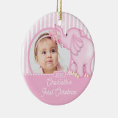象ベビーの初めてのクリスマス写真 セラミックオーナメント (右)