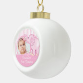 象ベビーの初めてのクリスマス写真 セラミックボールオーナメント (右)