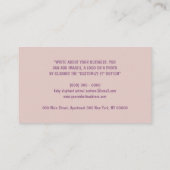 象ベビーシッターピンクデイケア先生動物 名刺 (裏面)