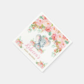 象ベビーシャワーピンク赤面フローラガールスモール スタンダードカクテルナプキン (角)