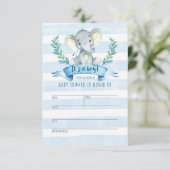 象ベビーシャワー招待状ジャングルベビー 出欠カード (スタンド正面)