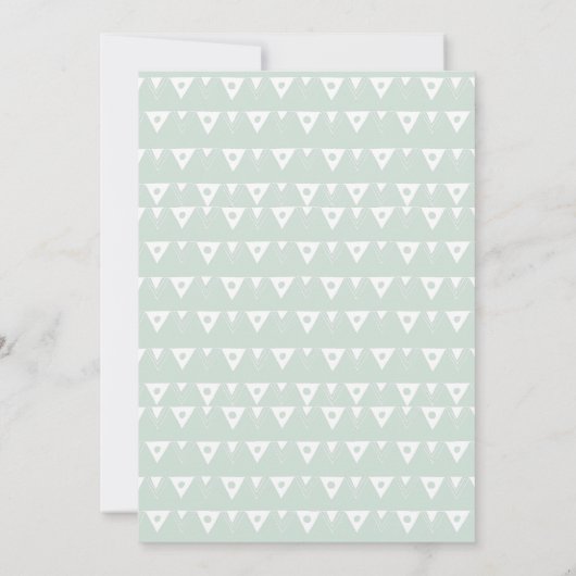 象ベビーシャワー招待状ミントグリーンフローラ 招待状 (裏面)