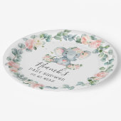 象ベビーシャワー誕生日フローラグリーナリーガール ペーパープレート (アングル)