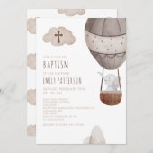 象ホットエアバルーンバプテスマ招待状 招待状 (正面/裏面)