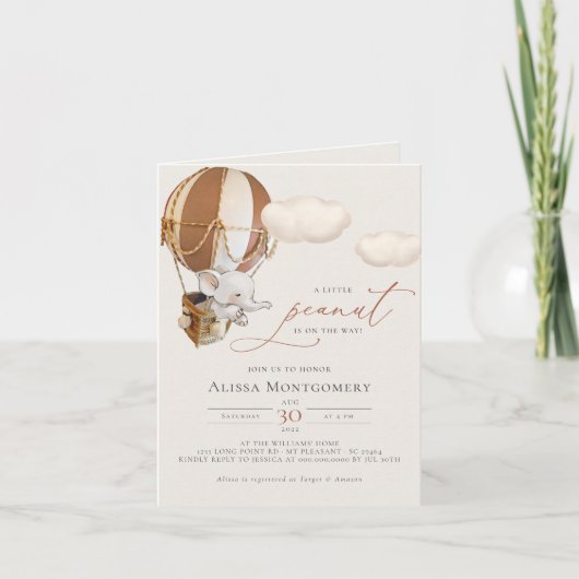 象ホットエアバルーン招待状 招待状 (正面)