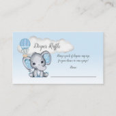 象ホットエアバルーン赤ちゃんシャワーおむつラッフル エンクロージャーカード (正面)