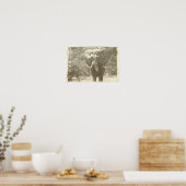 象ポップ・アートの動物写真 ポスター (キッチン)