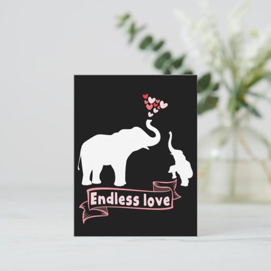 象ママ子供かわいいママ ポストカード (スタンド正面)