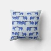 象ムードクッション、青い象のパターン クッション (裏面)