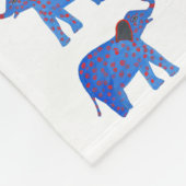 象ムードフリースブランケットブルーエレファント フリースブランケット (角)