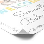 象モダンのジャングルの赤ちゃんシャワー歓迎サイン ポスター (角)