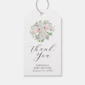 象モダンの緑の赤ちゃんシャワーありがとう ギフトタグ (正面)