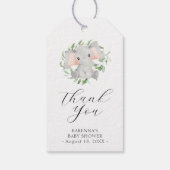 象モダンの緑の赤ちゃんシャワーありがとう ギフトタグ (裏面)