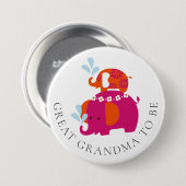 象モダンの赤ちゃんシャワー素晴らし祖母になる 缶バッジ (正面&裏面)
