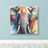 象モダンカラフル芸術 キャンバスプリント (インサイチュ (ウッドフロア))