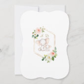 象モダンピンクのクリーム花赤ちゃんシャワー 招待状 (裏面)