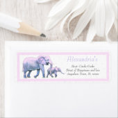 象モダンピンク赤ちゃんガールシャワー招待状 ラベル (インサイチュ)